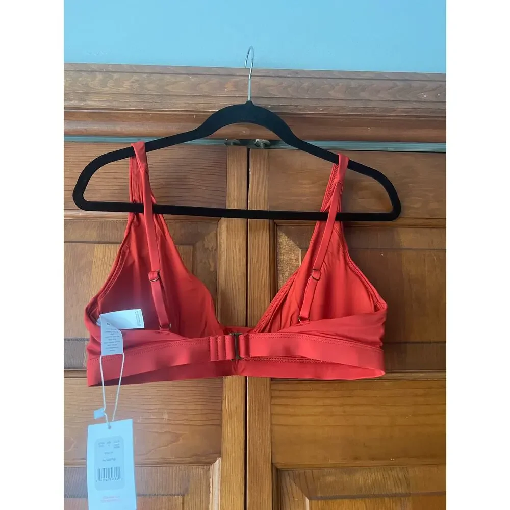 NWT Andie Women's The Tahiti Bikini Swim Top in Chili Pepper Red Size M